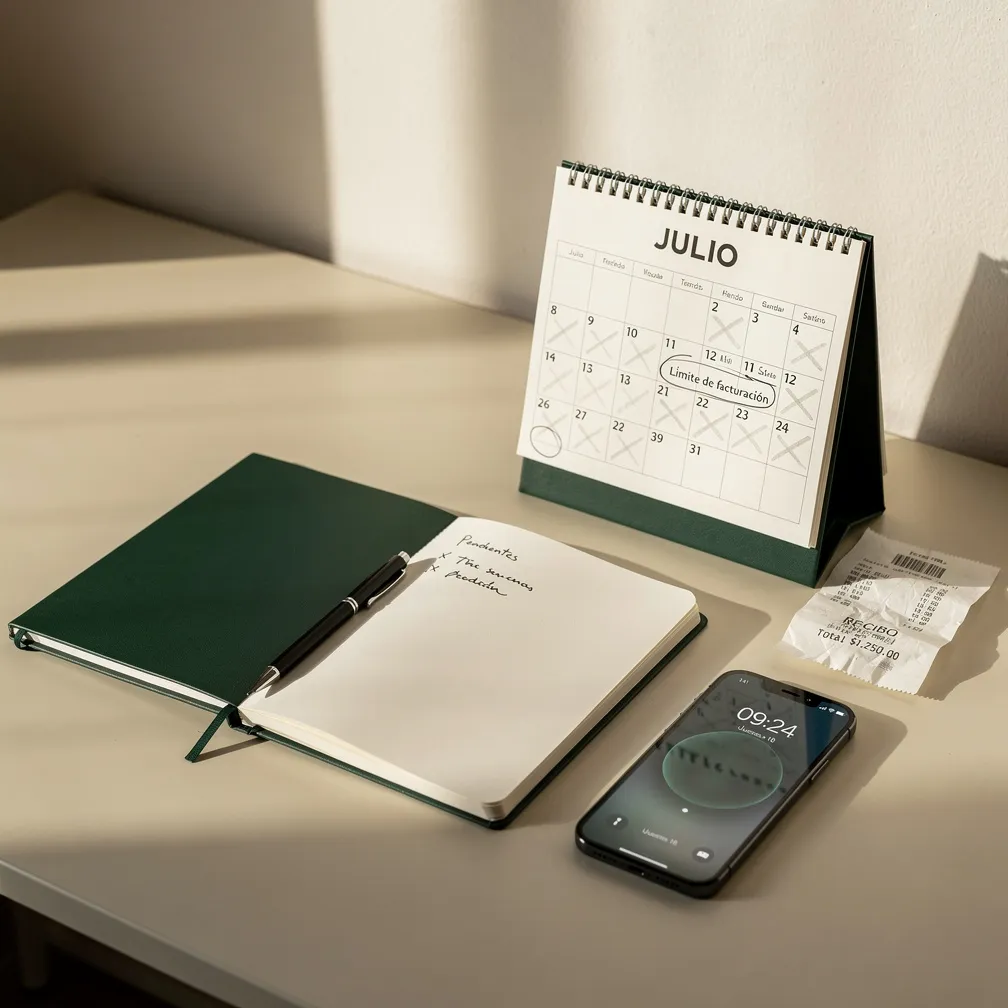 Calendario con la fecha límite de facturación marcada